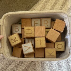 Pottery barn kids Natural Wooden ABC Blocks Set -